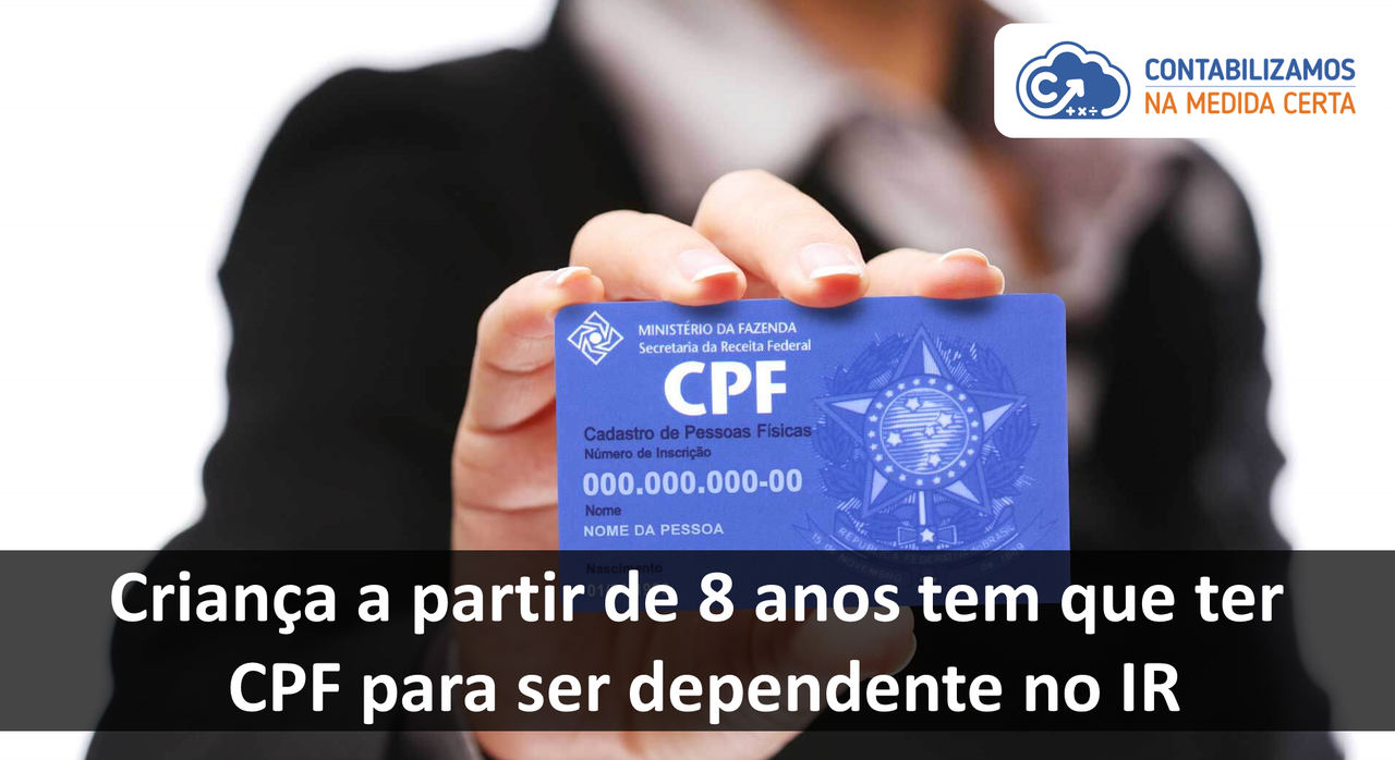 Criança A Partir De 8 Anos Tem Que Ter CPF Para Ser Dependente No IR